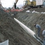 Sewer main in place